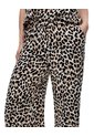 Pantalón Wide Leg Tiro Medio Estampado Mujer Negro de Gef