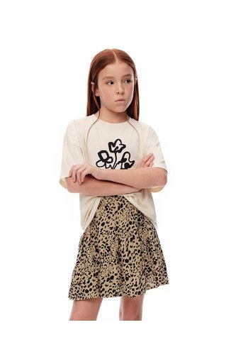 Falda Tiro Medio Capas Estampada Niña Marron Gef