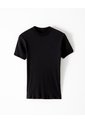 Camiseta Slim Rib Algodón Negra Hombre Negro de Gef