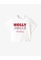 Camiseta Regular Algodón Blanca Navidad Niña Blanco de Gef