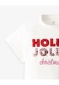 Camiseta Regular Algodón Blanca Navidad Niña Blanco de Gef