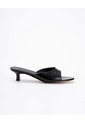 Sandalias Mule De Tacón Bajo Negro Mujer Negro de Gef
