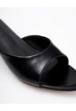 Sandalias Mule De Tacón Bajo Negro Mujer Negro de Gef