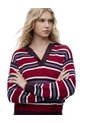 Suéter Tipo Polo Rayas Mujer Rojo de Gef