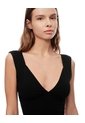 Crop Top Slim Algodón Negra Mujer Negro de Gef