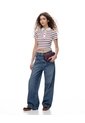 Jean Loose Tiro Medio índigo Medio Mujer Azul Oscuro de Gef