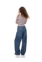 Jean Loose Tiro Medio índigo Medio Mujer Azul Oscuro de Gef