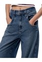 Jean Loose Tiro Medio índigo Medio Mujer Azul Oscuro de Gef
