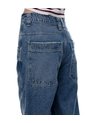 Jean Loose Tiro Medio índigo Medio Mujer Azul Oscuro de Gef