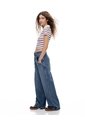 Jean Loose Tiro Medio índigo Medio Mujer Azul Oscuro de Gef