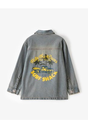Chaqueta Denim Estampada índigo Medio Niño Azul