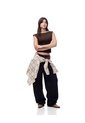 Camiseta Crop Slim Doble Tela Chocolate Mujer Chocolate de Gef