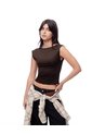 Camiseta Crop Slim Doble Tela Chocolate Mujer Chocolate de Gef