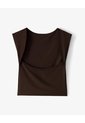 Camiseta Crop Slim Doble Tela Chocolate Mujer Chocolate de Gef