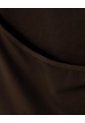 Camiseta Crop Slim Doble Tela Chocolate Mujer Chocolate de Gef