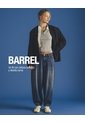 Jean Barrel Tiro Medio índigo Medio Mujer Azul Oscuro de Gef