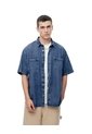 Camisa Manga Corta Regular índigo Medio Hombre Azul de Gef