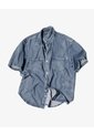 Camisa Manga Corta Regular índigo Medio Hombre Azul de Gef