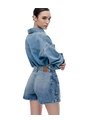 Falda Short Tiro Medio índigo Oscuro Mujer Azul Oscuro de Gef