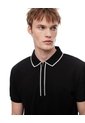 Polo Half Zip Regular Negra Hombre Negro de Gef