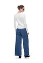 Jean Wide Leg Tiro Medio Denim índigo Mujer Azul de Gef