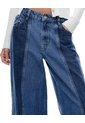 Jean Wide Leg Tiro Medio Denim índigo Mujer Azul de Gef