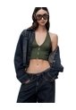 Crop Top Halter Slim Seamless Verde Mujer Verde de Gef