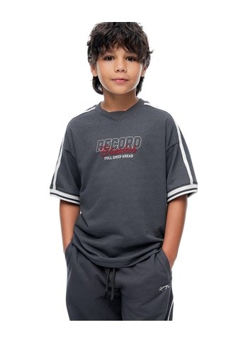 Camiseta Regular Manga Corta Gris Niño Gris Gef