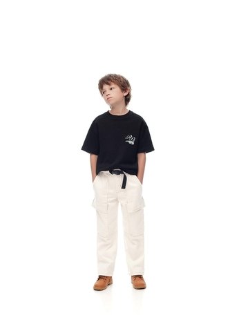Pantalón Cargo Drill Algodón Habano Niño Marron Gef