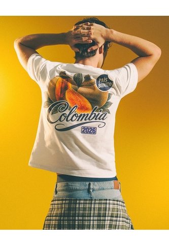 Camiseta Colombia País Bonito Blanca Unisex Blanco Gef
