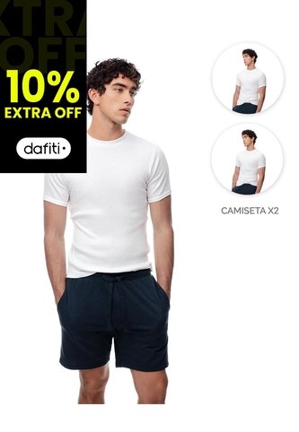 Camiseta Slim Algodón X2unds Blanca Hombre Blanco Gef