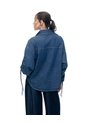 Camisa Oversize Manga Larga índigo Medio Mujer Azul Oscuro de Gef