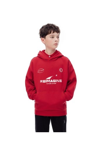 Buzo Tipo Hoddie Rojo Niño Rojo Gef