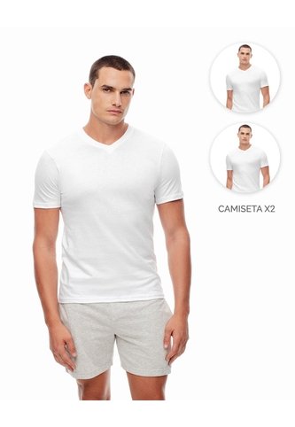 Camiseta Slim Algodón Jersey X2unds Blanca Hombre Blanco Gef