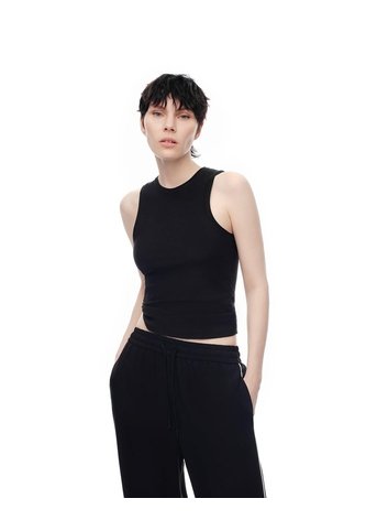 Camiseta Esqueleto Slim Tib Algodón Negra Mujer Negro Gef