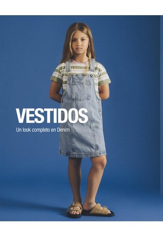 Overol Corto Denim índigo Medio Niña Azul Oscuro Gef