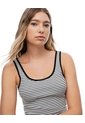 Camiseta + Short De Pijama Rib Rayas Mujer Negro de Gef