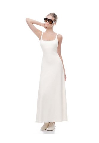Vestido Largo Blanco Mujer Blanco Gef