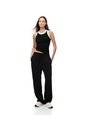 Camiseta Esqueleto Slim Rib Algodón Negra Mujer Negro de Gef