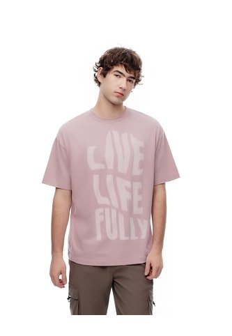 Camiseta Regular Algodón Palo Rosa Estampada Hombre Rosa Claro Gef