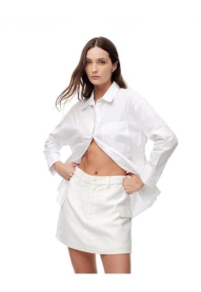 Falda Short Tiro Alto Blanca Mujer Blanco