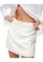 Falda Short Tiro Alto Blanca Mujer Blanco de Gef
