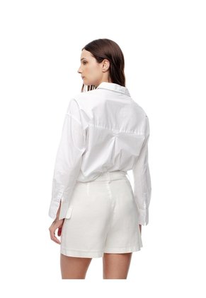 Falda Short Tiro Alto Blanca Mujer Blanco