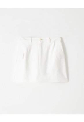 Falda Short Tiro Alto Blanca Mujer Blanco