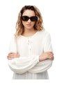 Camisa Oversized Manga Larga Blanca Mujer Blanco de Gef