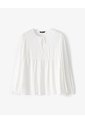 Camisa Oversized Manga Larga Blanca Mujer Blanco de Gef