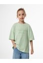 Camiseta Oversize Algodón Verde Estampada Niña Verde de Gef