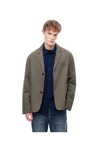Blazer Regular Algodón Verde Hombre Cafe Gef