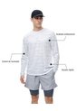 Camiseta Regular Manga Larga Blanca Estampada Hombre Blanco de Gef