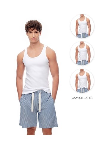 Camisilla Slim Algodón X3unds Blanca Hombre Blanco Gef